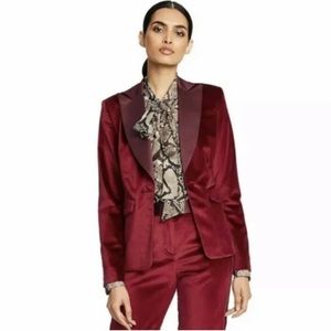 Altuzarra for Target Crimson Red Burgundy Tuxedo Style Velvet Blazer XL - New
